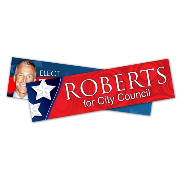 Political Campaign Bumper Sticker - UV-Coated Vinyl (11x3)... from ASI 91760 Tradenet Publishing / TradeNet Line