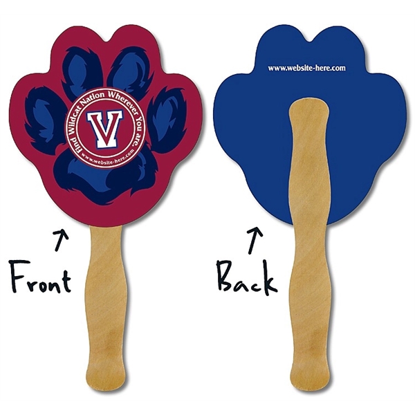 Mini Hand Fan - 5.25x5.5 Paw Print Shaped Laminated - 14... from ASI 91760 Tradenet Publishing / TradeNet Line