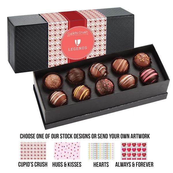 10 Piece truffle box featuring six milk chocolate and four dark... from ASI 71685 Midnite Snax®