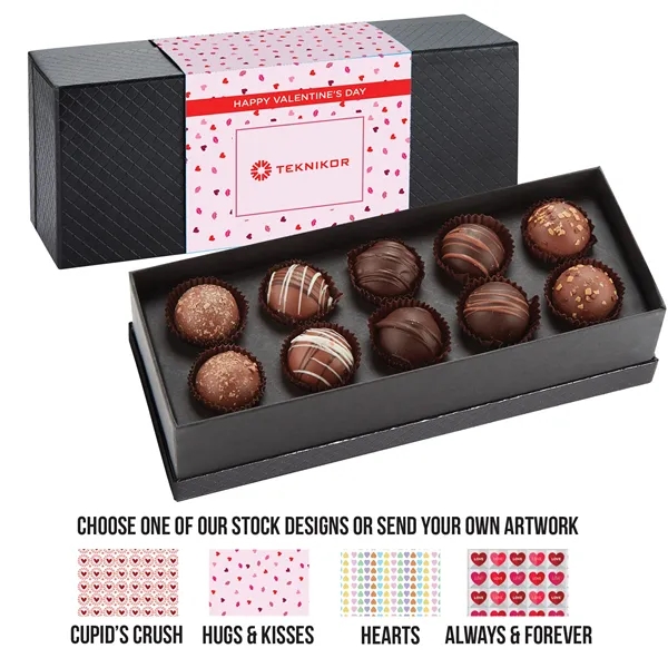10 Piece truffle box featuring six milk chocolate and four dark... from ASI 71685 Midnite Snax®