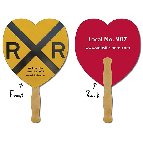 Hand Fan - 8.5x8 Heart Shaped Laminated - 14 pt.... from ASI 91760 Tradenet Publishing / TradeNet Line