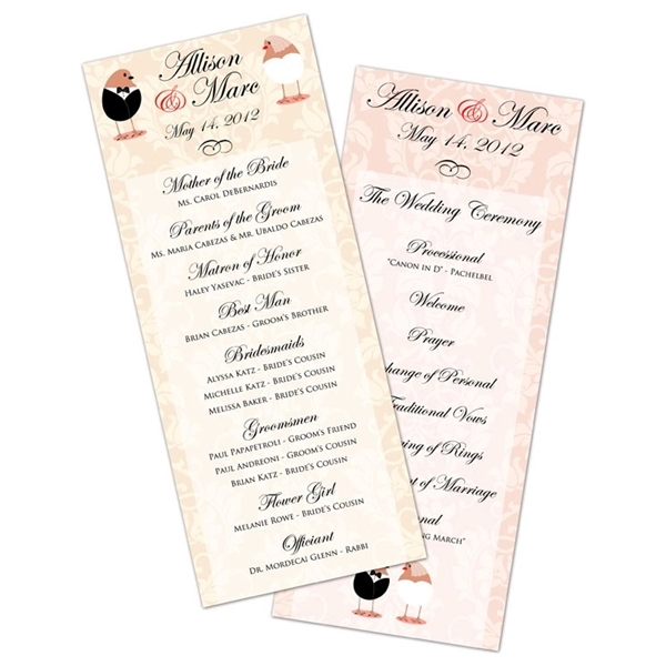 Wedding Program Card Flat - 3.5x8.5... from ASI 91760 Tradenet Publishing / TradeNet Line