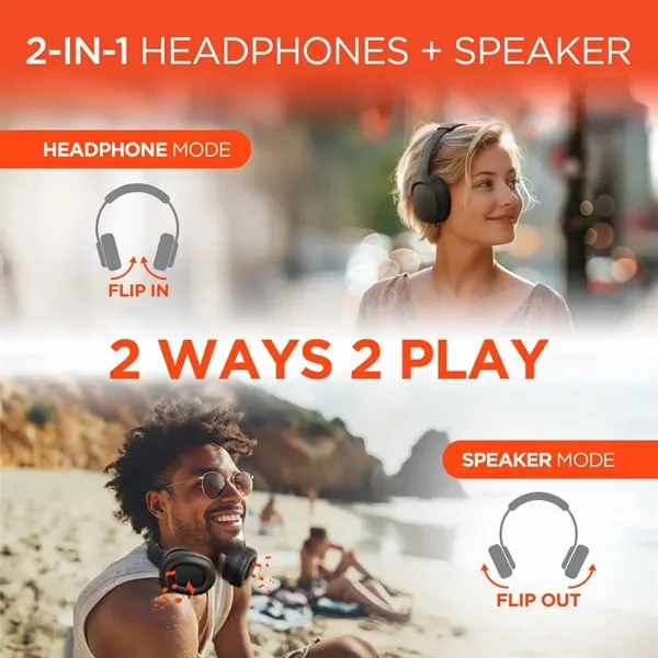 The HyperGear Flip 2-in-1 Wireless Headphones + Speaker offer an exceptional... from ASI 61005 Hirsch Gift Inc