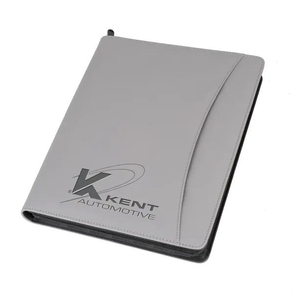 Consul Zippered Portfolio. Thermal reactive leatherette for dark-toned deboss.... from ASI 46755 Cosmo Promos