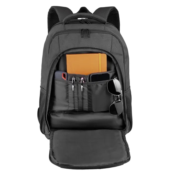 Sandhill Travel Backpack. Fits laptops up to 16''. TSA-friendly lay flat... from ASI 46755 Cosmo Promos