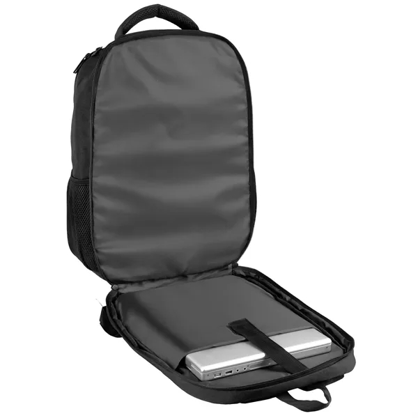 Sandhill Travel Backpack. Fits laptops up to 16''. TSA-friendly lay flat... from ASI 46755 Cosmo Promos