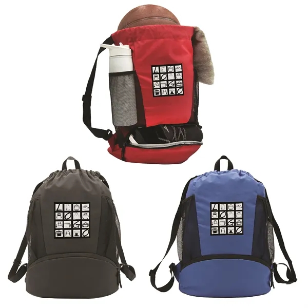 Sports Drawstring Backpack with Shoe Pocket... from ASI 46420 Continental Mkting Svc Inc