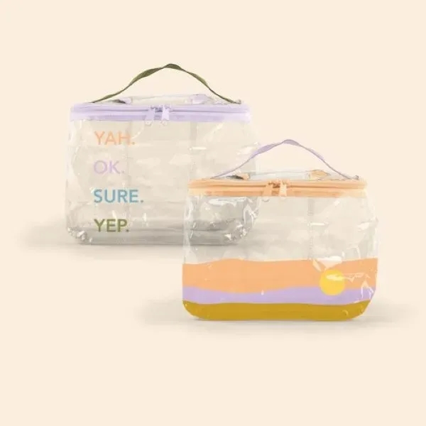 Rectangular vinyl, make-up kit with a zippered closure. Available in clear... from ASI 74710 Numo