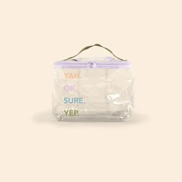 Rectangular vinyl, make-up kit with a zippered closure. Available in clear... from ASI 74710 Numo