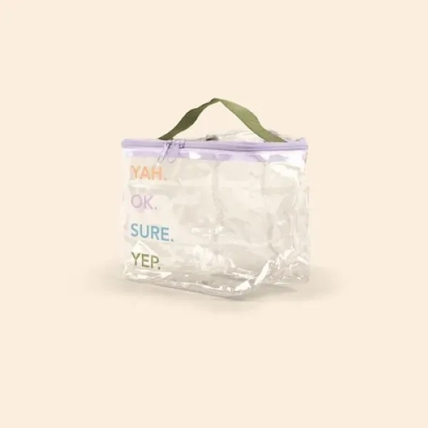 Rectangular vinyl, make-up kit with a zippered closure. Available in clear... from ASI 74710 Numo