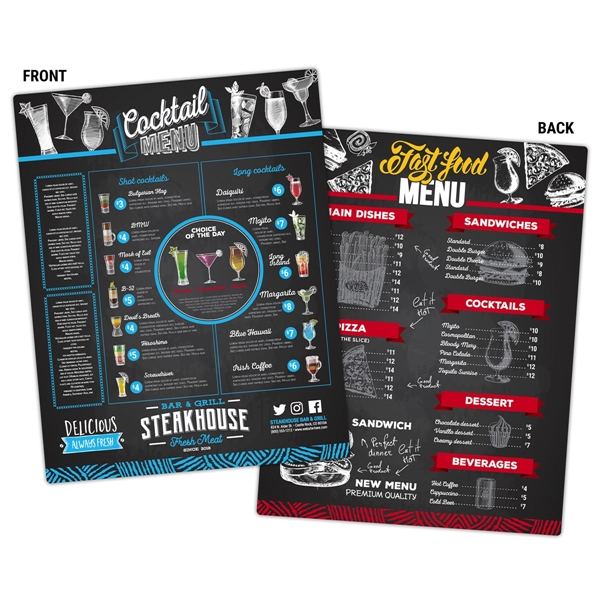 Laminated Menu Card - 8.5x11... from ASI 91760 Tradenet Publishing / TradeNet Line