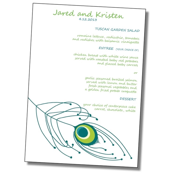 Wedding Menu Card Flat - 5x7... from ASI 91760 Tradenet Publishing / TradeNet Line