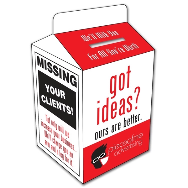 Paper Milk Carton Bank - Assemble Product - 14 pt.... from ASI 91760 Tradenet Publishing / TradeNet Line