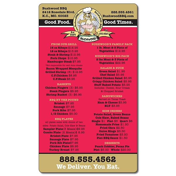 Delivery Magnets - 3.5x6 Round Corner - 25 mil.... from ASI 91760 Tradenet Publishing / TradeNet Line