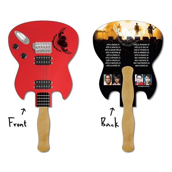 Hand Fan - 6.5x8 Laminated Guitar Shape Laminated - 14 pt.... from ASI 91760 Tradenet Publishing / TradeNet Line