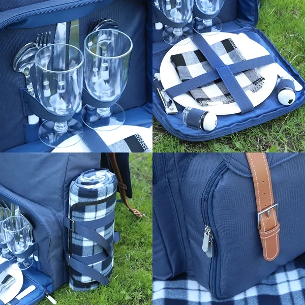 Stylish backpack with place setting for two, cooler compartment, blanket and... from ASI 61966 HPG / OrigAudio