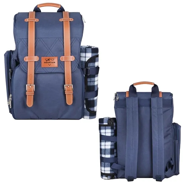 Stylish backpack with place setting for two, cooler compartment, blanket and... from ASI 61966 HPG / OrigAudio