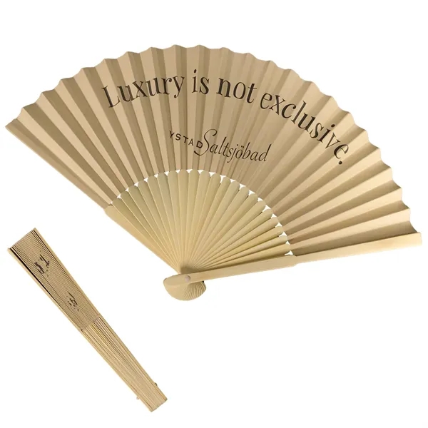 Full color dye-sublimated hand fan.... from ASI 61966 HPG / BCG Creations HPG Gold
