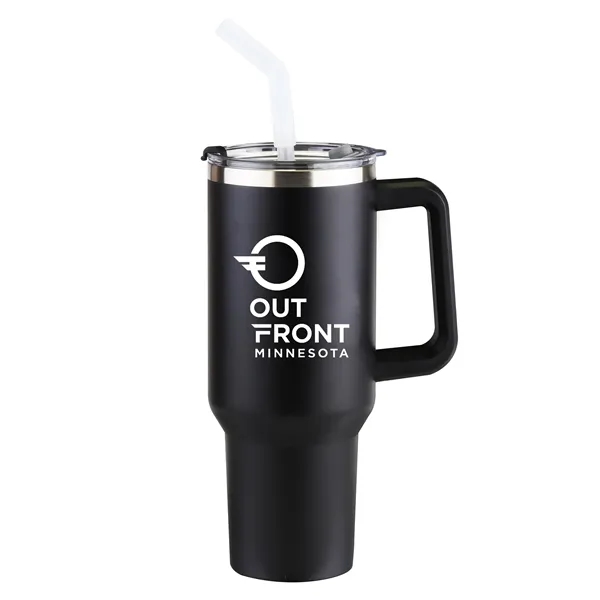 40 oz Double-Wall Stainless Travel Mug with Straw.... from ASI 46755 Cosmo Promos