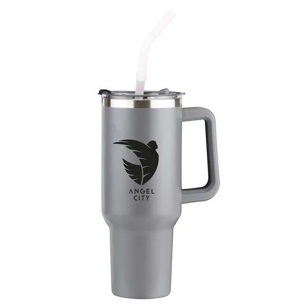 40 oz Double-Wall Stainless Travel Mug with Straw.... from ASI 46755 Cosmo Promos
