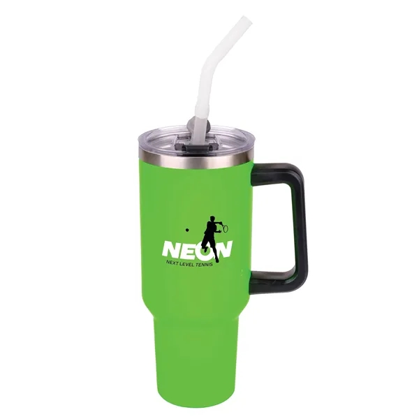 40 oz Double-Wall Stainless Travel Mug with Straw.... from ASI 46755 Cosmo Promos