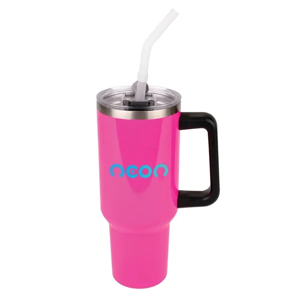 40 oz Double-Wall Stainless Travel Mug with Straw.... from ASI 46755 Cosmo Promos