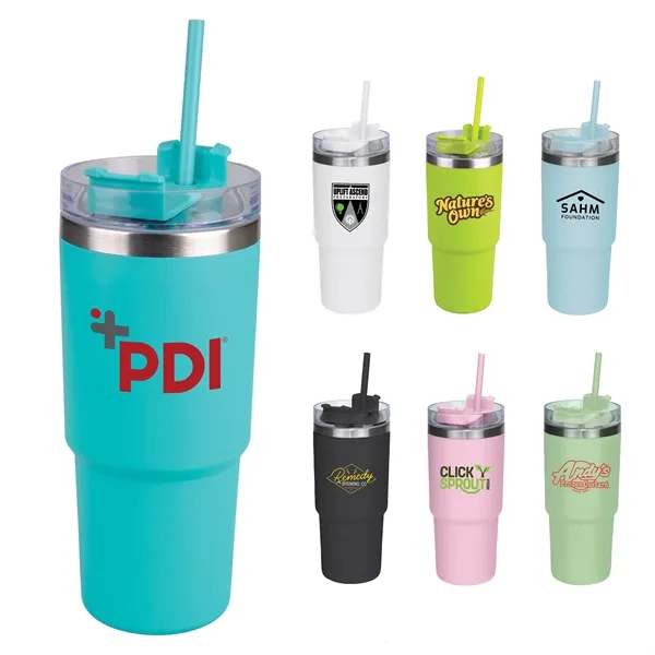 25 oz Double-Wall Travel Tumbler w/ Straw. Be like the cool... from ASI 46755 Cosmo Promos