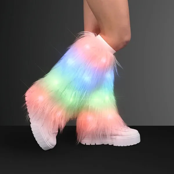 Rainbow lights funky furry leg warmers.... from ASI 34194 ALightPromos / Alight Promotional Products
