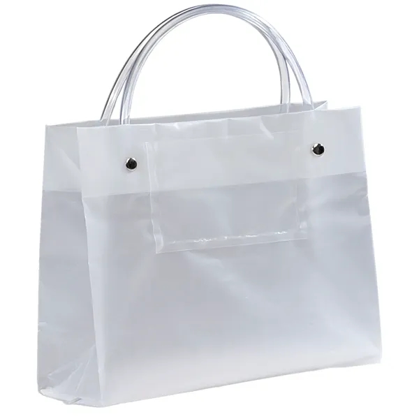 Hi-density frosted plastic bag with a clear card-pocket.... from ASI 37940 Bag Makers Inc