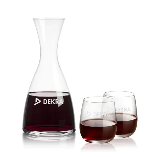 All New Barham Carafe Set with our Crestview Stemless Wine Glasses.... from ASI 84592 St Regis Group
