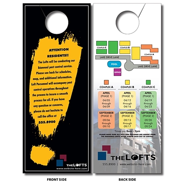 Door Hanger - 4x10 Extra-Thick Laminated with Slit - 24 pt.... from ASI 91760 Tradenet Publishing / TradeNet Line