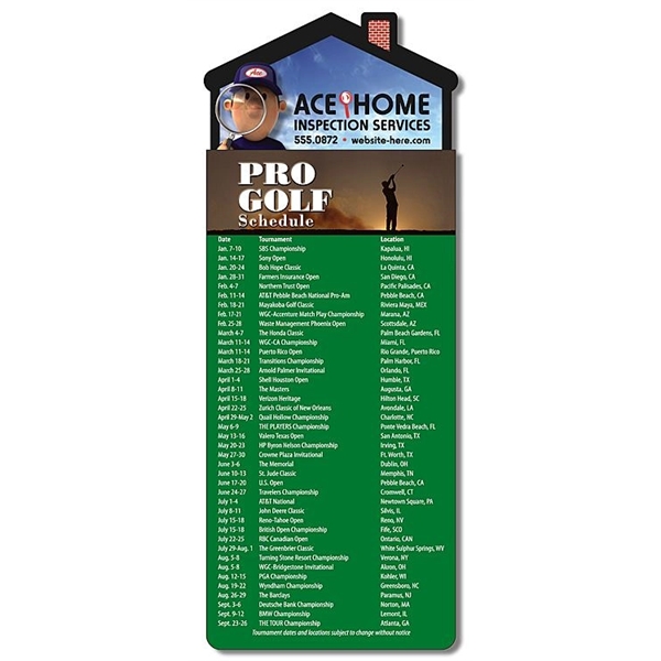 Magna-Card House Shape Magnet - Golf Schedule (3.5x9)... from ASI 91760 Tradenet Publishing / TradeNet Line