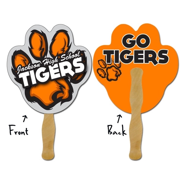 Hand Fan - 7.5x7.375 Paw Print Shaped Laminated - 14 pt.... from ASI 91760 Tradenet Publishing / TradeNet Line