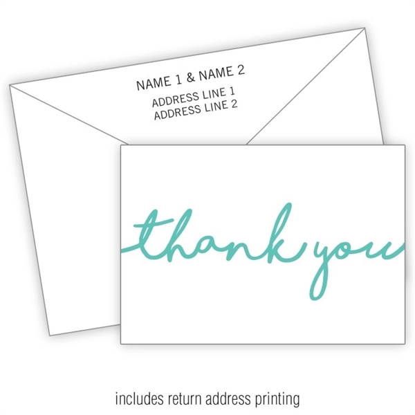 Wedding Thank You Card Flat with Printed Envelopes - 3.5x5... from ASI 91760 Tradenet Publishing / TradeNet Line