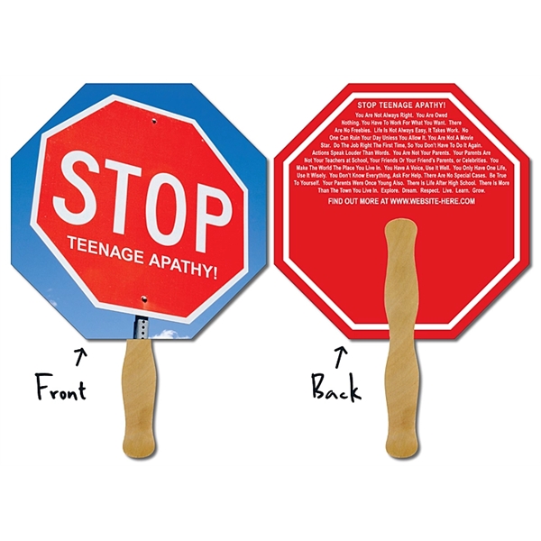 Hand Fan - 8.5x8.5 Octagon Shape Laminated - 14 pt.... from ASI 91760 Tradenet Publishing / TradeNet Line