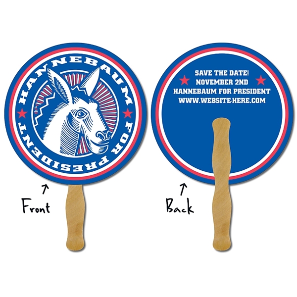 Political Hand Fan - 8.5 Inch Diameter Circle Laminated - 14... from ASI 91760 Tradenet Publishing / TradeNet Line