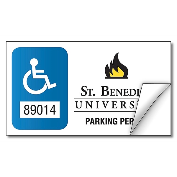 School White Vinyl Parking Permit Sticker / Decal - UV-Coate... from ASI 91760 Tradenet Publishing / TradeNet Line