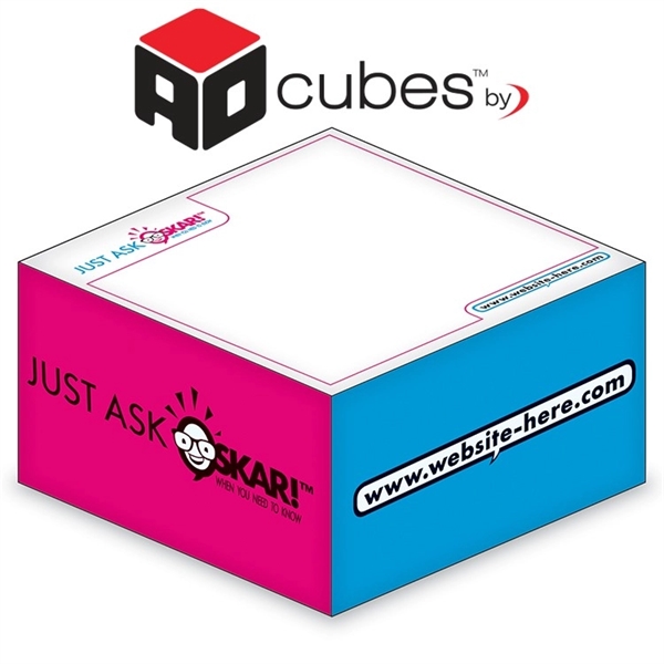 Ad Cubes - Memo Notes - 3.375x3.375x1.6875-3 Colors, 2 Side... from ASI 91760 Tradenet Publishing / TradeNet Line