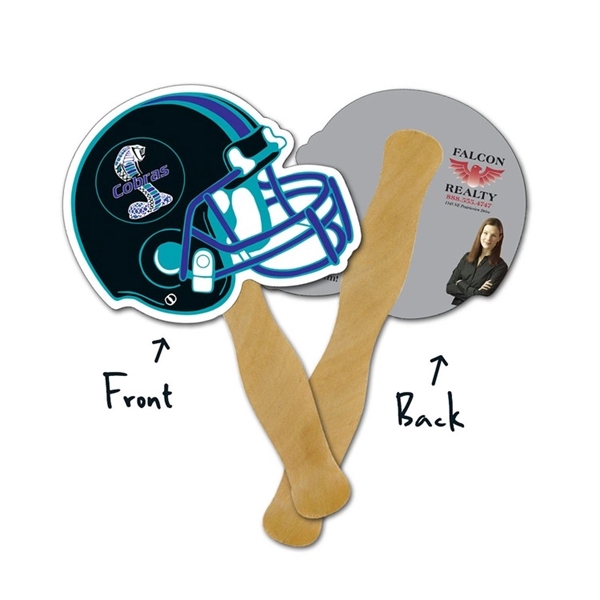 Mini Hand Fan - 5.25x5 Football Helmet Shaped Laminated - 14... from ASI 91760 Tradenet Publishing / TradeNet Line