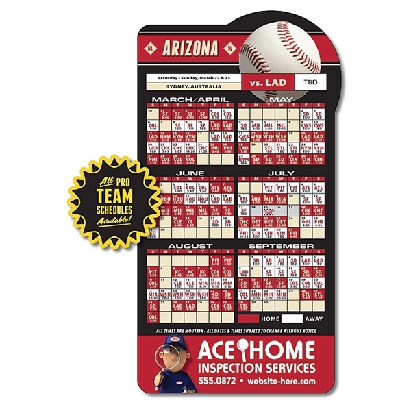 Magnet Sport Schedules - Baseball Shape (3.875x7.25) - 25 mi... from ASI 91760 Tradenet Publishing / TradeNet Line