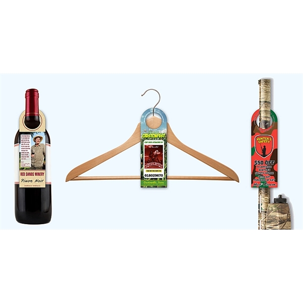 UV Coated (1S) Bottle Hanger - 2.5 x 7.625 (Round Top... from ASI 91760 Tradenet Publishing / TradeNet Line