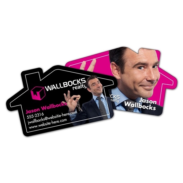 Extra-Thick UV-Coated (1S) House Shaped Paper Business Card... from ASI 91760 Tradenet Publishing / TradeNet Line