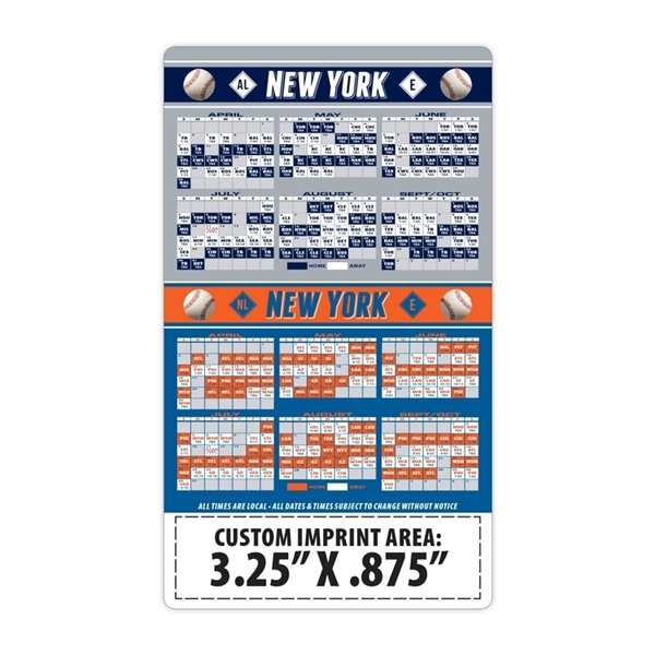 Magnet Sport Schedules - 3.5x6 Baseball Round Corners - 25 m... from ASI 91760 Tradenet Publishing / TradeNet Line