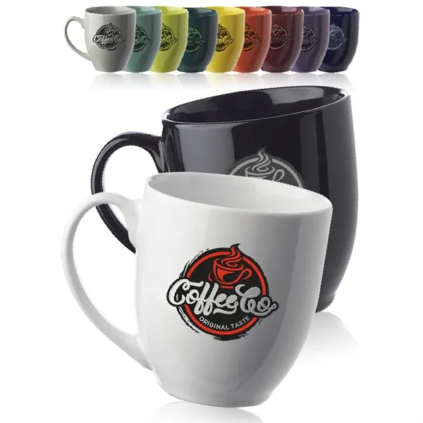 16 oz. bistro glossy coffee mug with tapered bottom.... from ASI 39552 BEL Promo