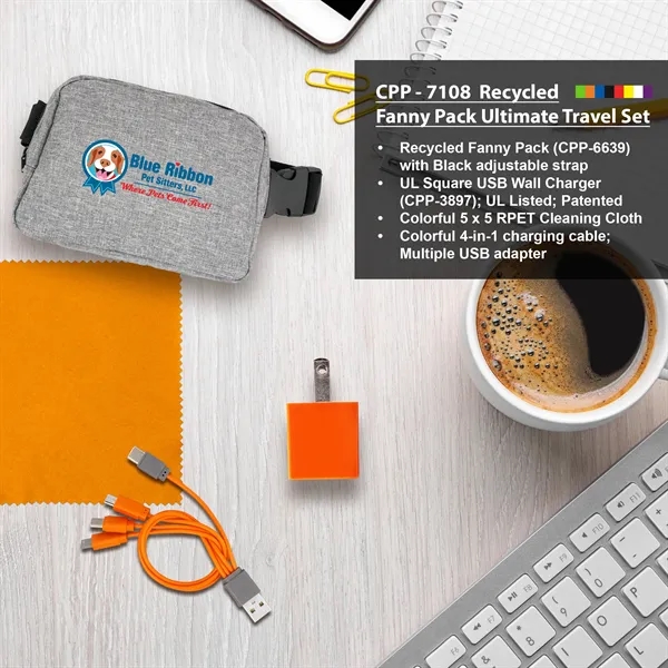 RECYCLED FANNY PACK ULTIMATE TRAVEL SET... from ASI 30208 A P Specialties / AP Specialties