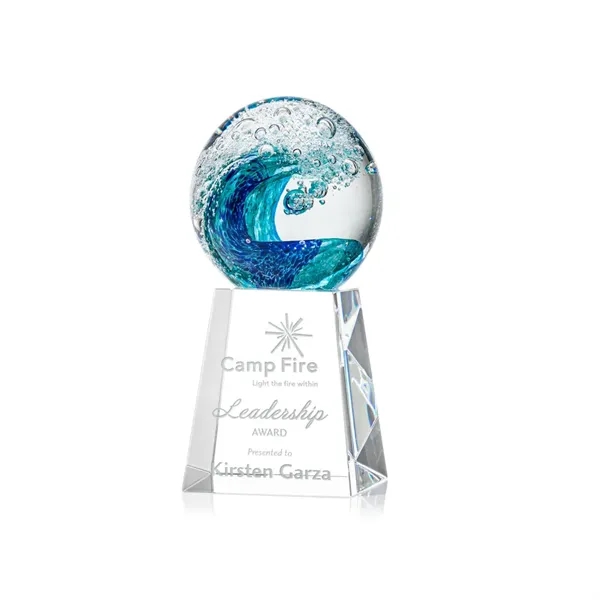 The magnificent Surfside Artglass award features a beautiful crashing blue wave... from ASI 84592 St Regis Group / St Regis