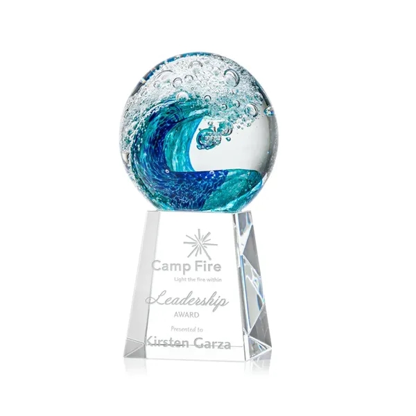 The magnificent Surfside Artglass award features a beautiful crashing blue wave... from ASI 84592 St Regis Group / St Regis