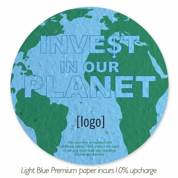 Seed paper coaster, 3.875" circle... from ASI 40646 Bloomin Promotions / Bloomin' Promotions™