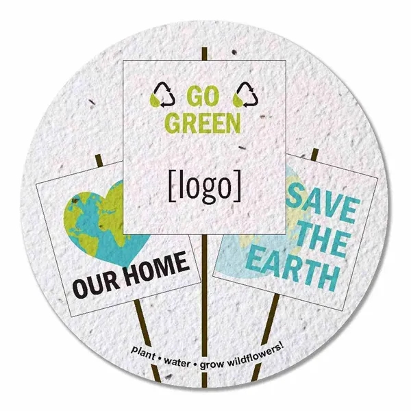 Seed paper coaster, 3.875" circle... from ASI 40646 Bloomin Promotions / Bloomin' Promotions™