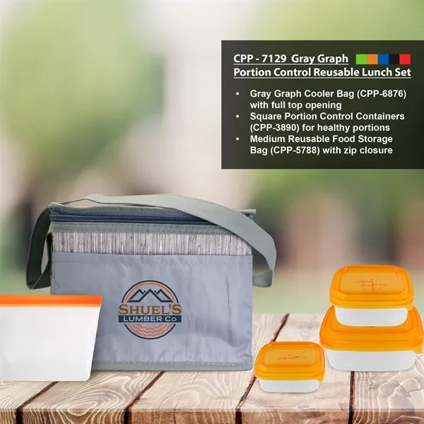 Gray Graph Portion Control Reusable Lunch Set... from ASI 30208 A P Specialties / AP Specialties